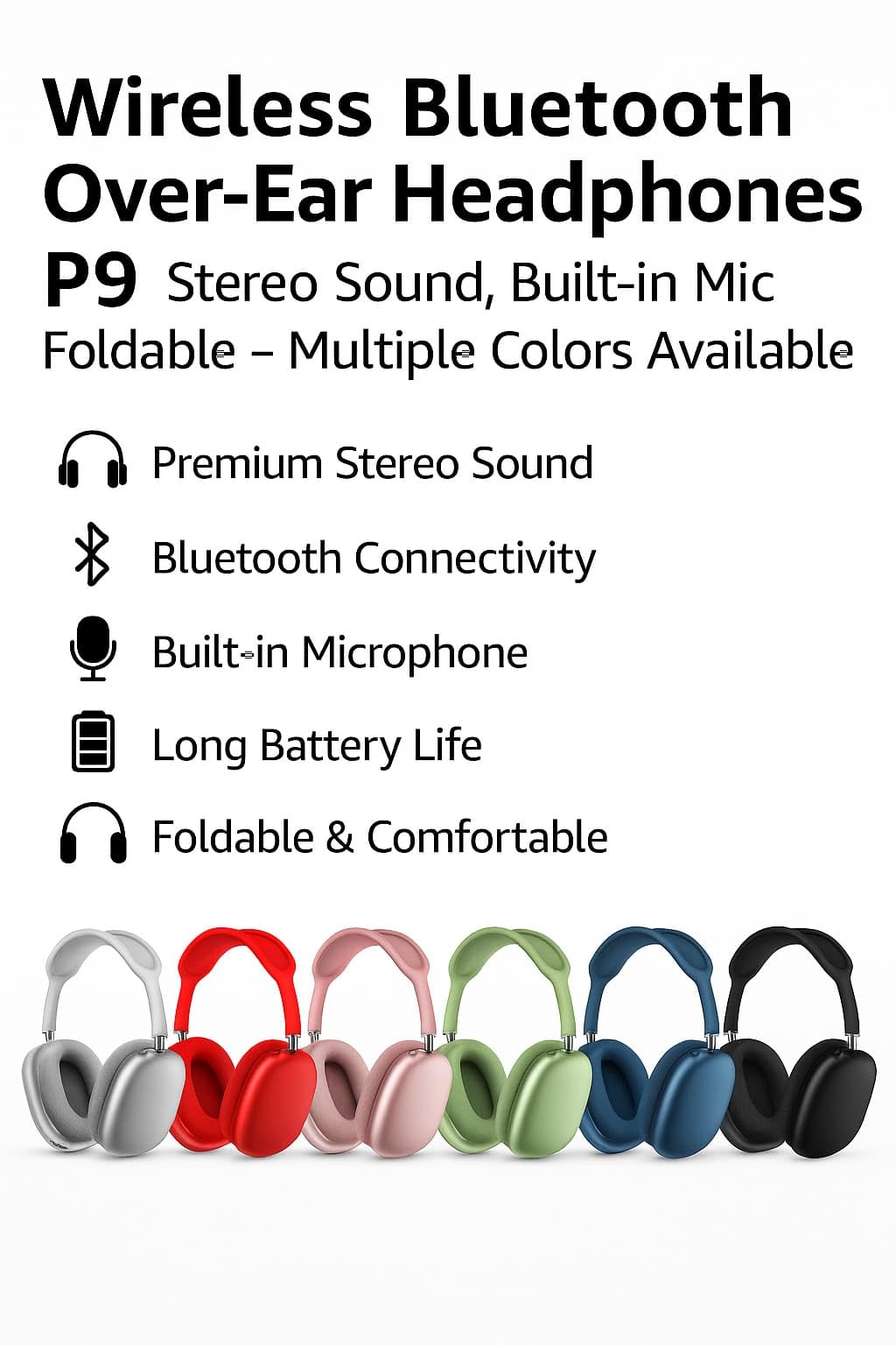 P9 Wireless Noise Cancelling Headphones